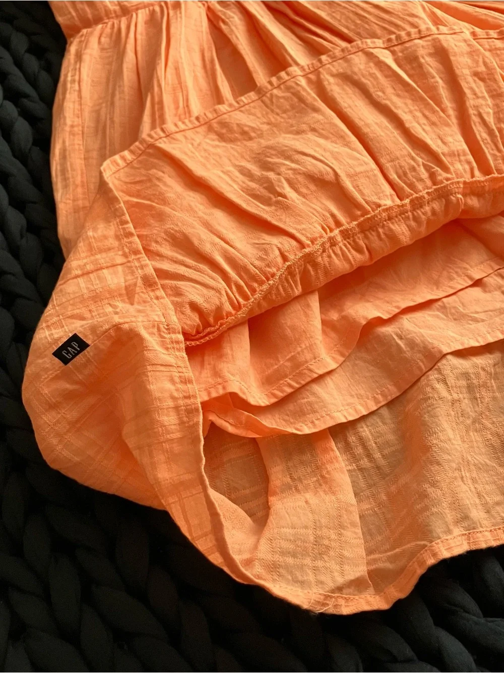 Kids Peachy Orange Ruffle Strap Sundress